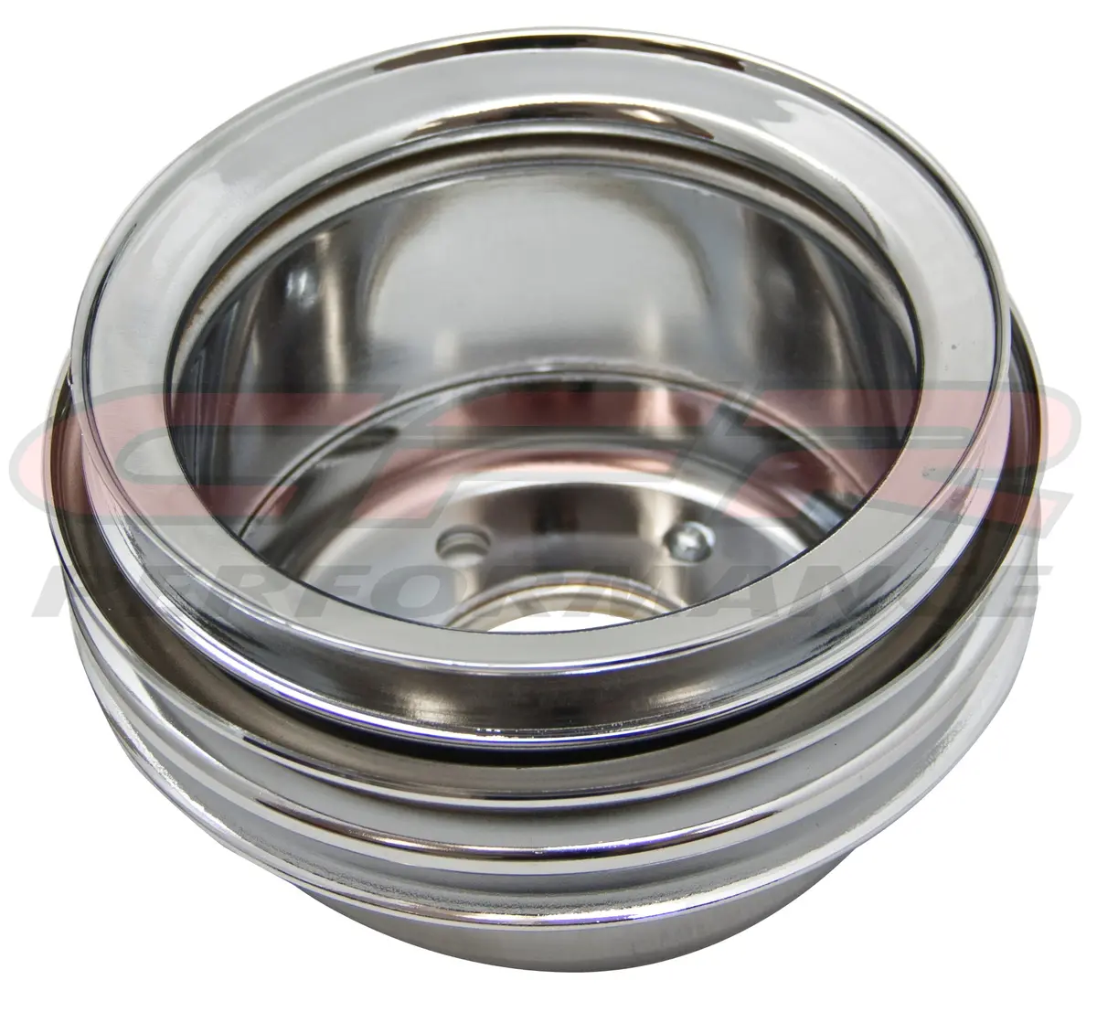 Steel 1965-1966 Ford Sb Crank Pulley 3 Groove - Chrome 1