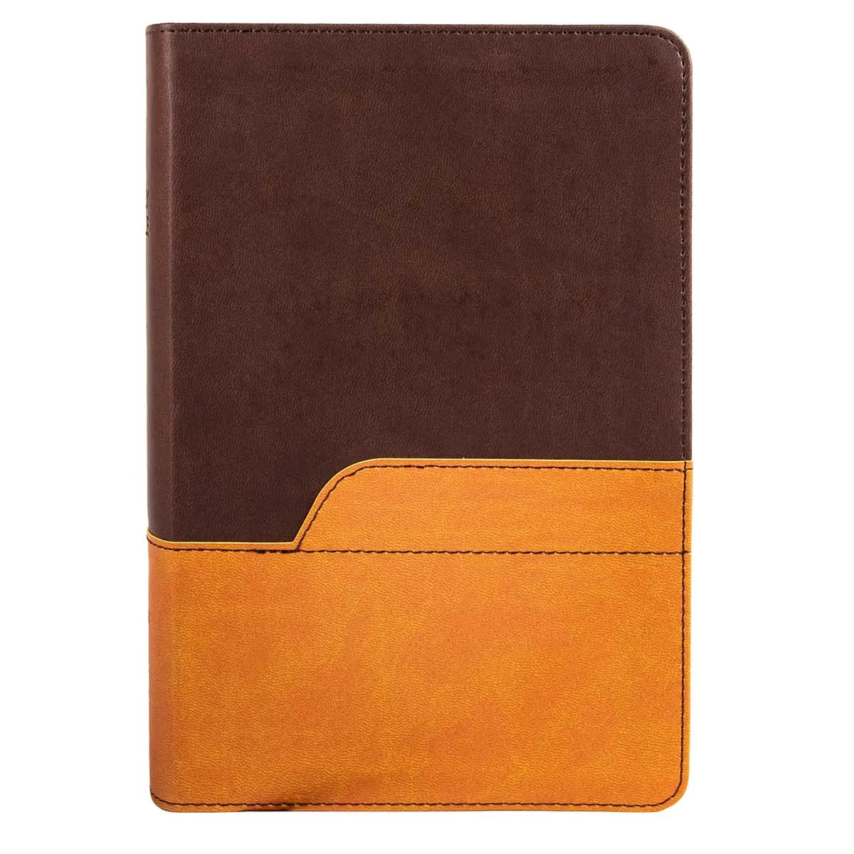 Niv Chocolate & Amber Two Tone Faux Leather Holy Bible Larger Print 1