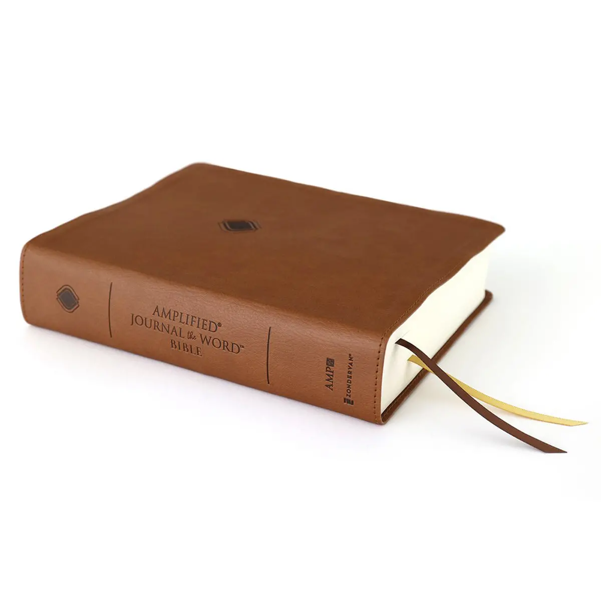 Amplified Brown Imitation Leather Journal The Word Bible 2