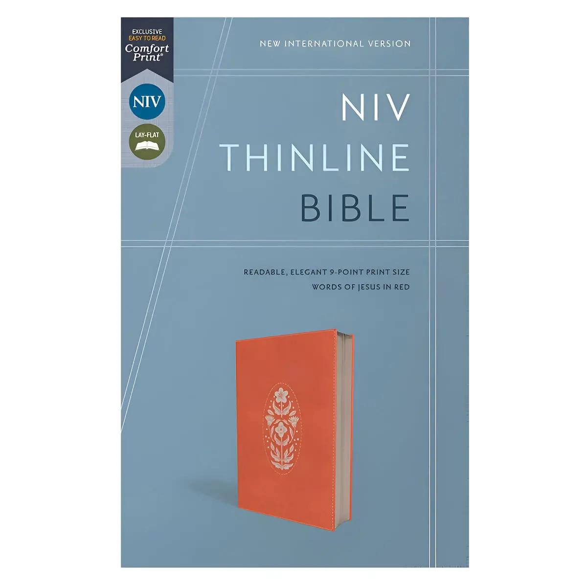 Niv Coral Imitation Leather Thinline Bible Comfort Print Zippered 1