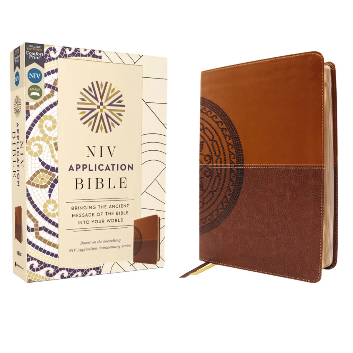 Niv Brown Imitation Leather Application Bible Comfort Print 2