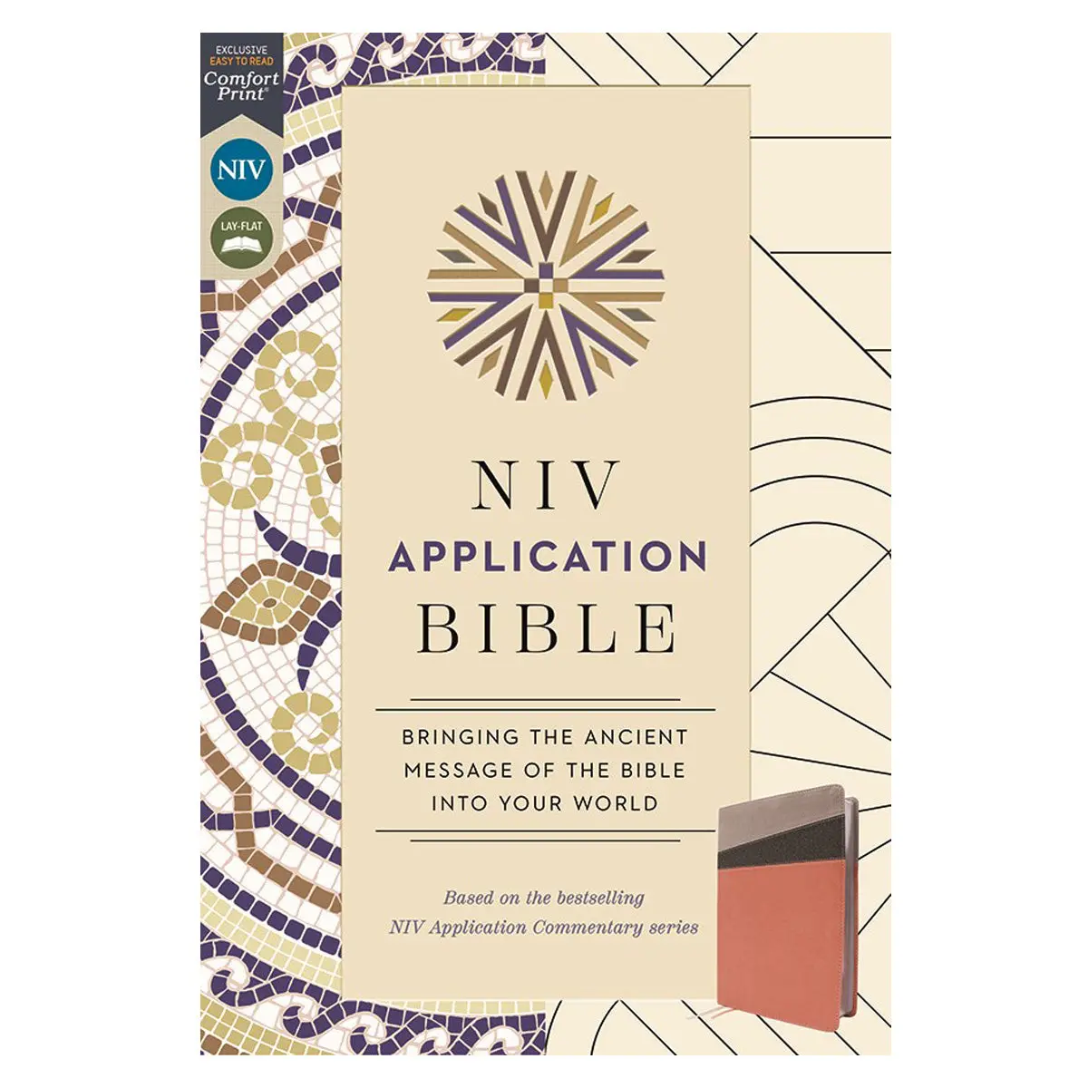 Niv Coral And Grey Imitation Leather Application Bible Comfort Print 1
