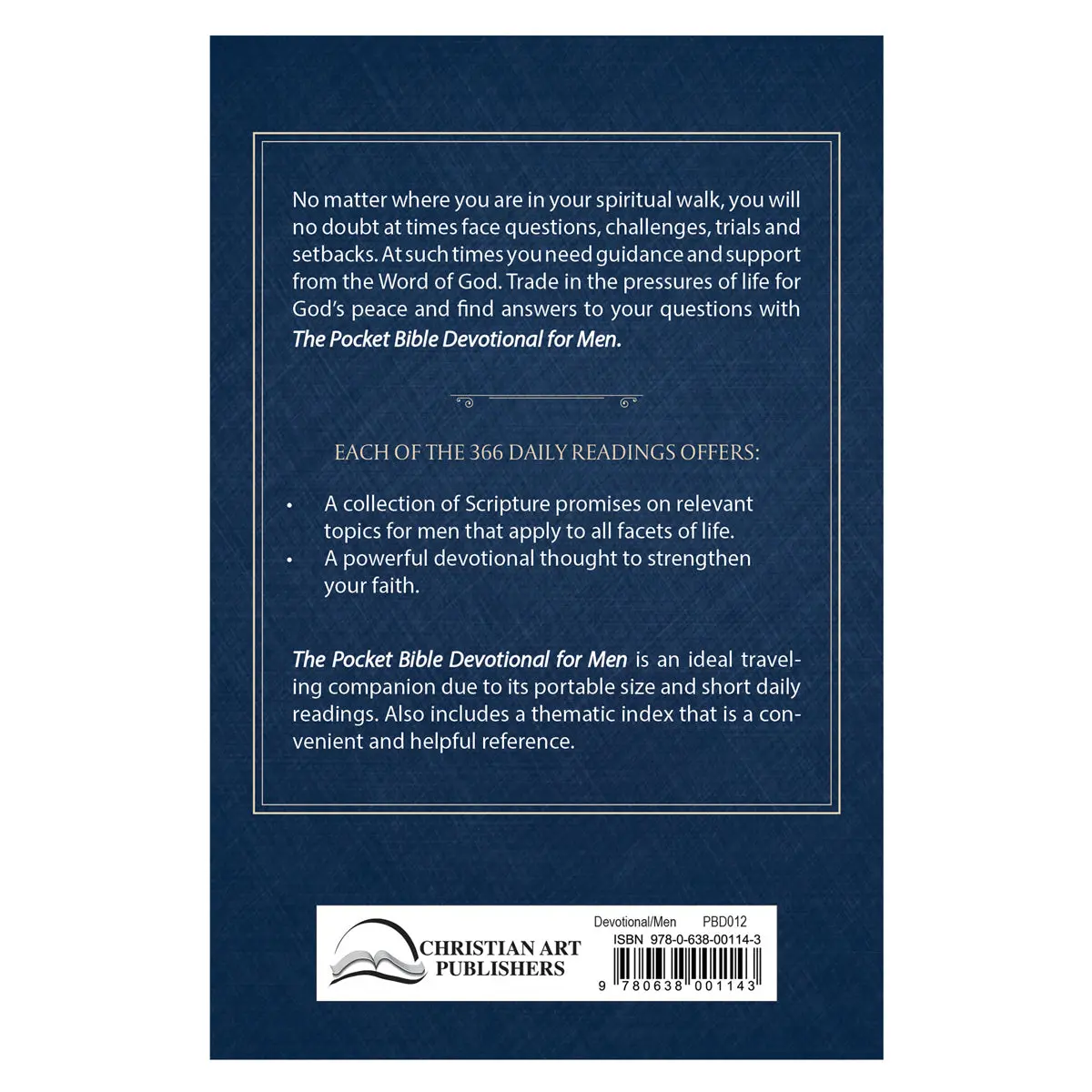 Pocket Bible Devotional For Men Navy (Paperback) 2