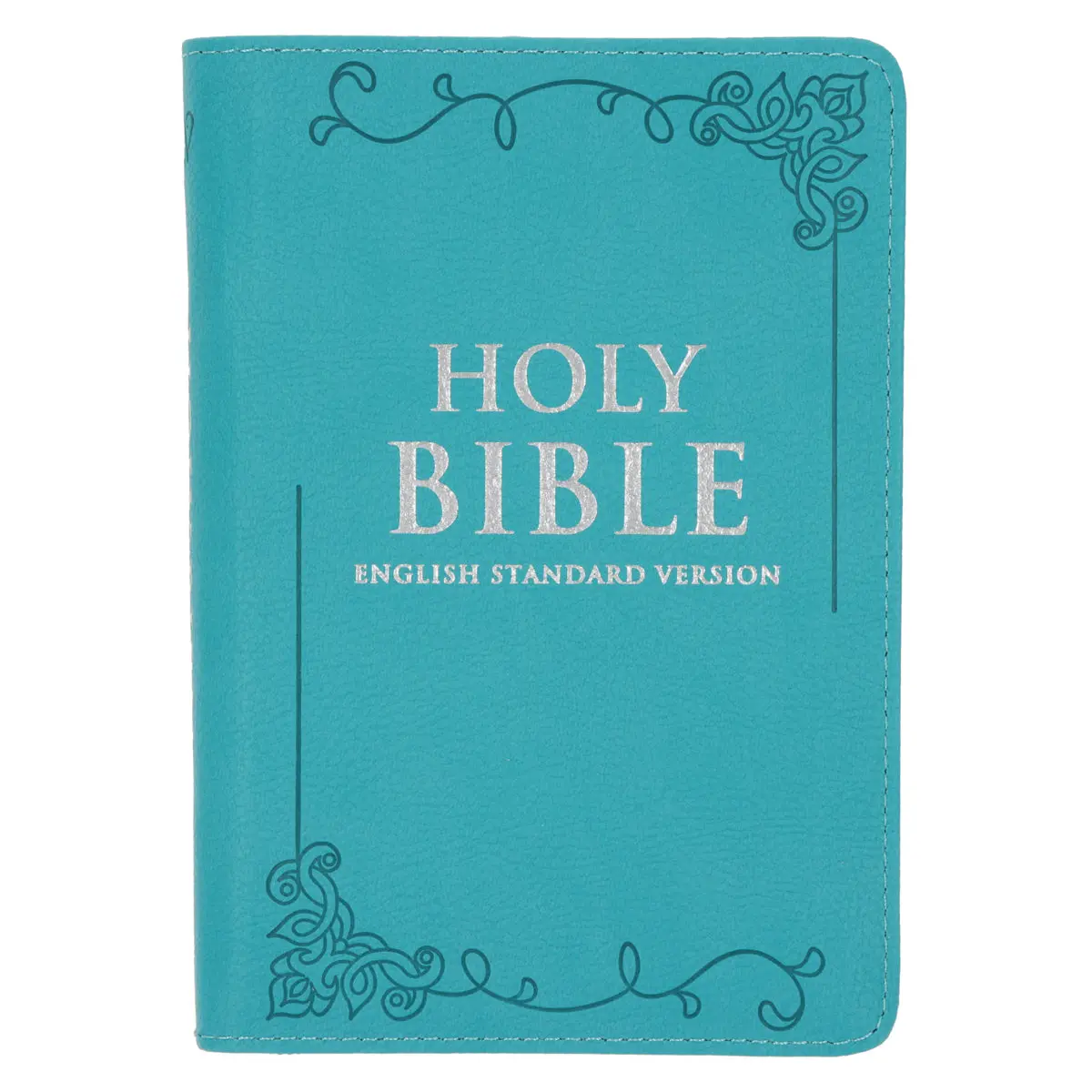 Esv Teal Faux Leather Compact Bible With Zip 1