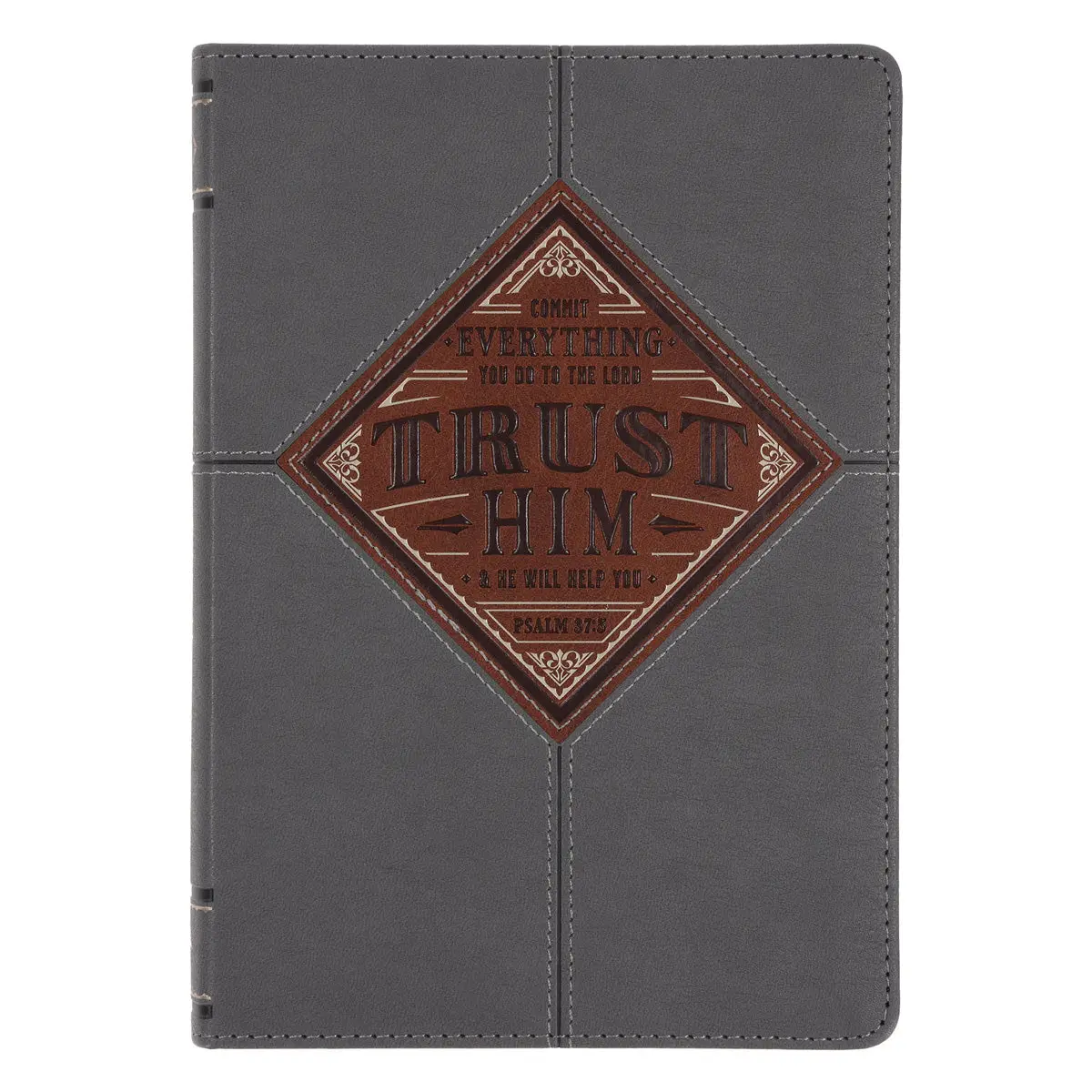 Trust Him Grey Faux Leather Journal 1