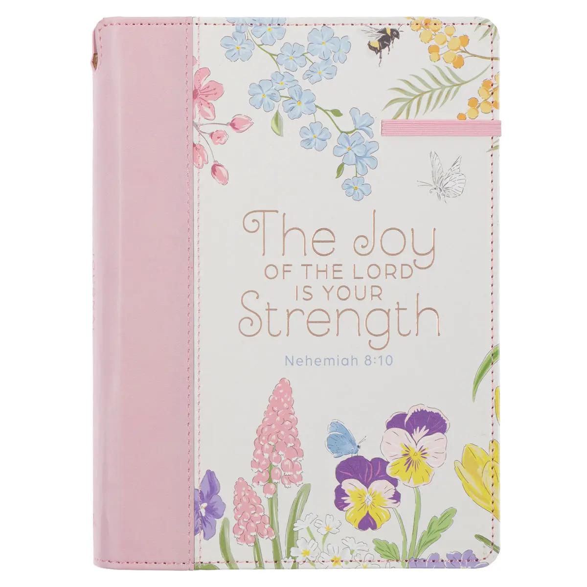 The Joy Of The Lord Faux Leather Journal With Pen Holder And Elastic Closure 1