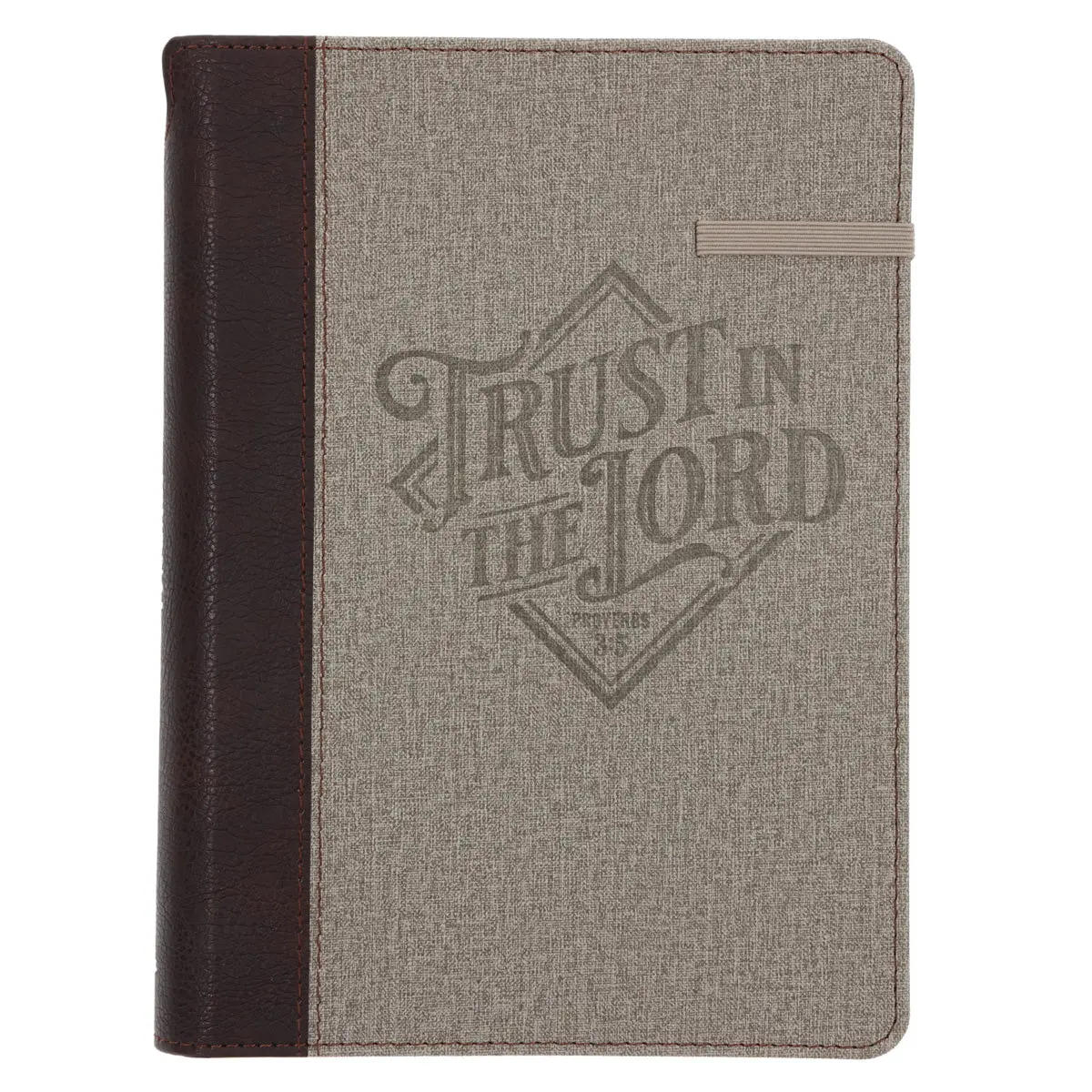 Trust In The Lord Faux Leather Journal With Pen Holder And Elastic Closure 1