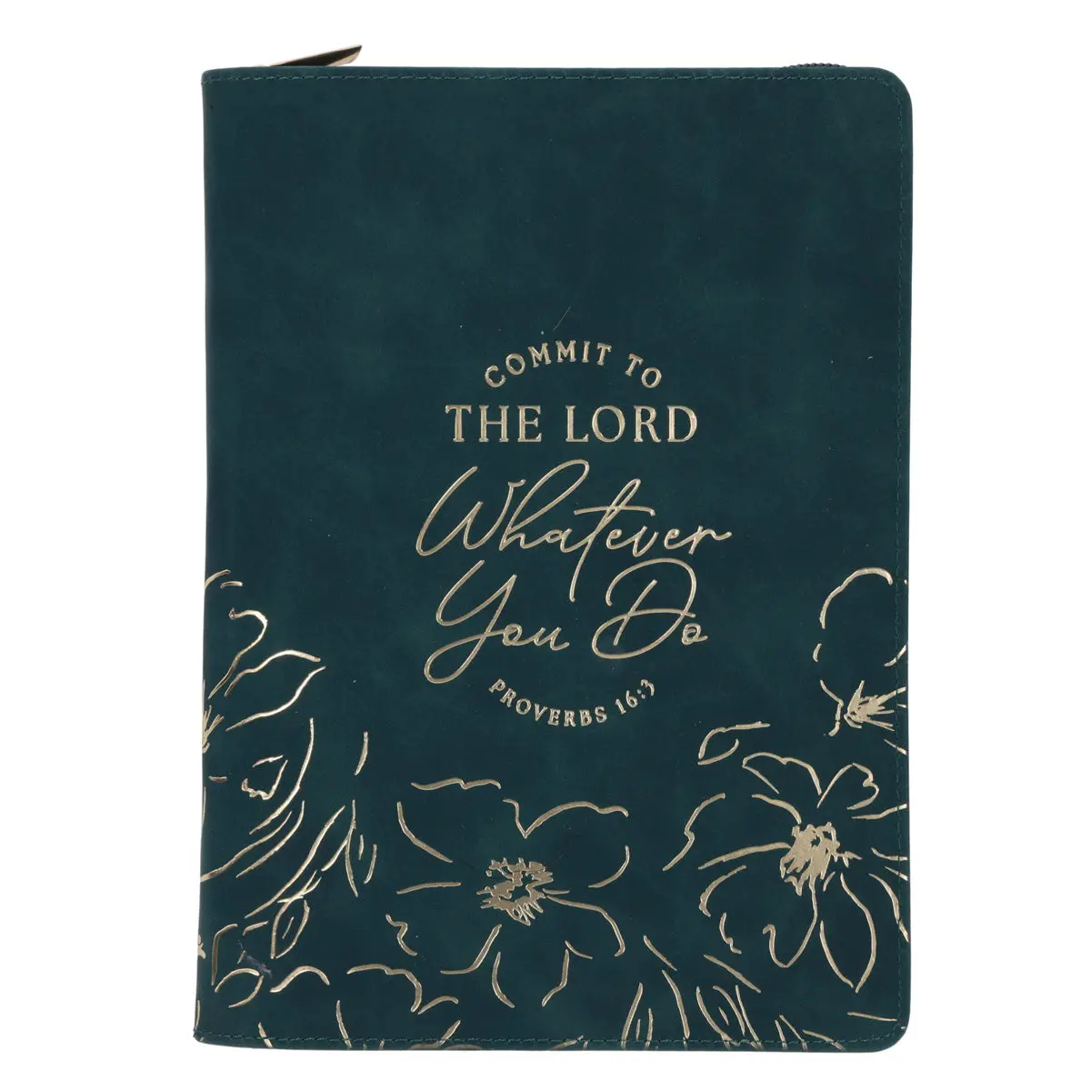Commit To The Lord Whatever You Do Faux Leather Journal With Zipped Closure 1
