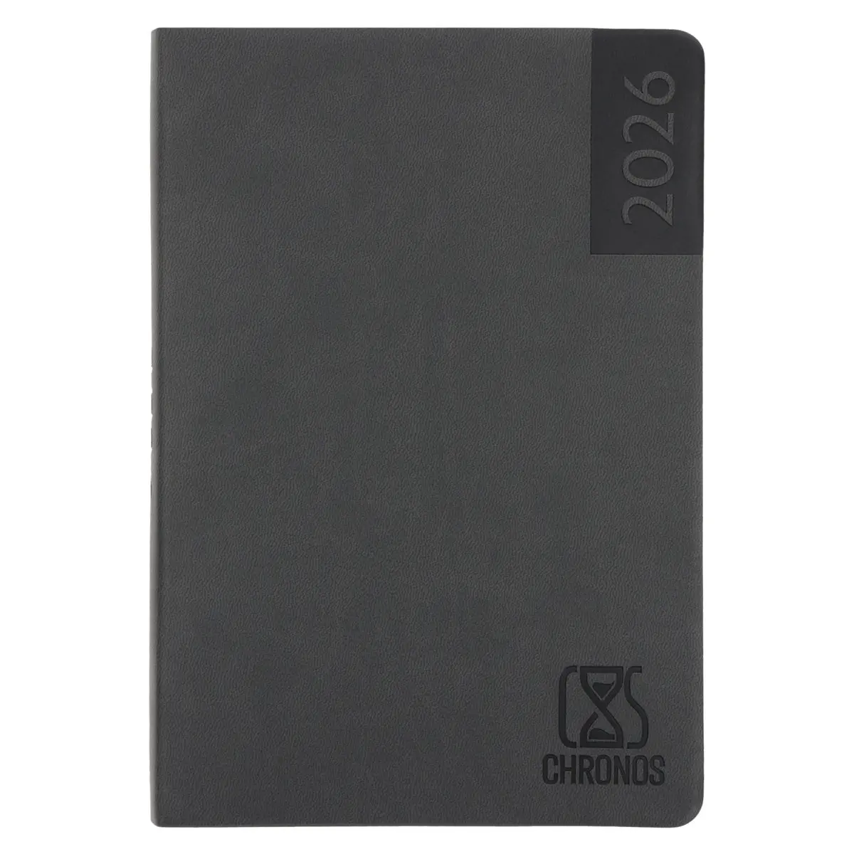 2026 Diary - Chronos Daily Planner - Grey Imitation Leather 1