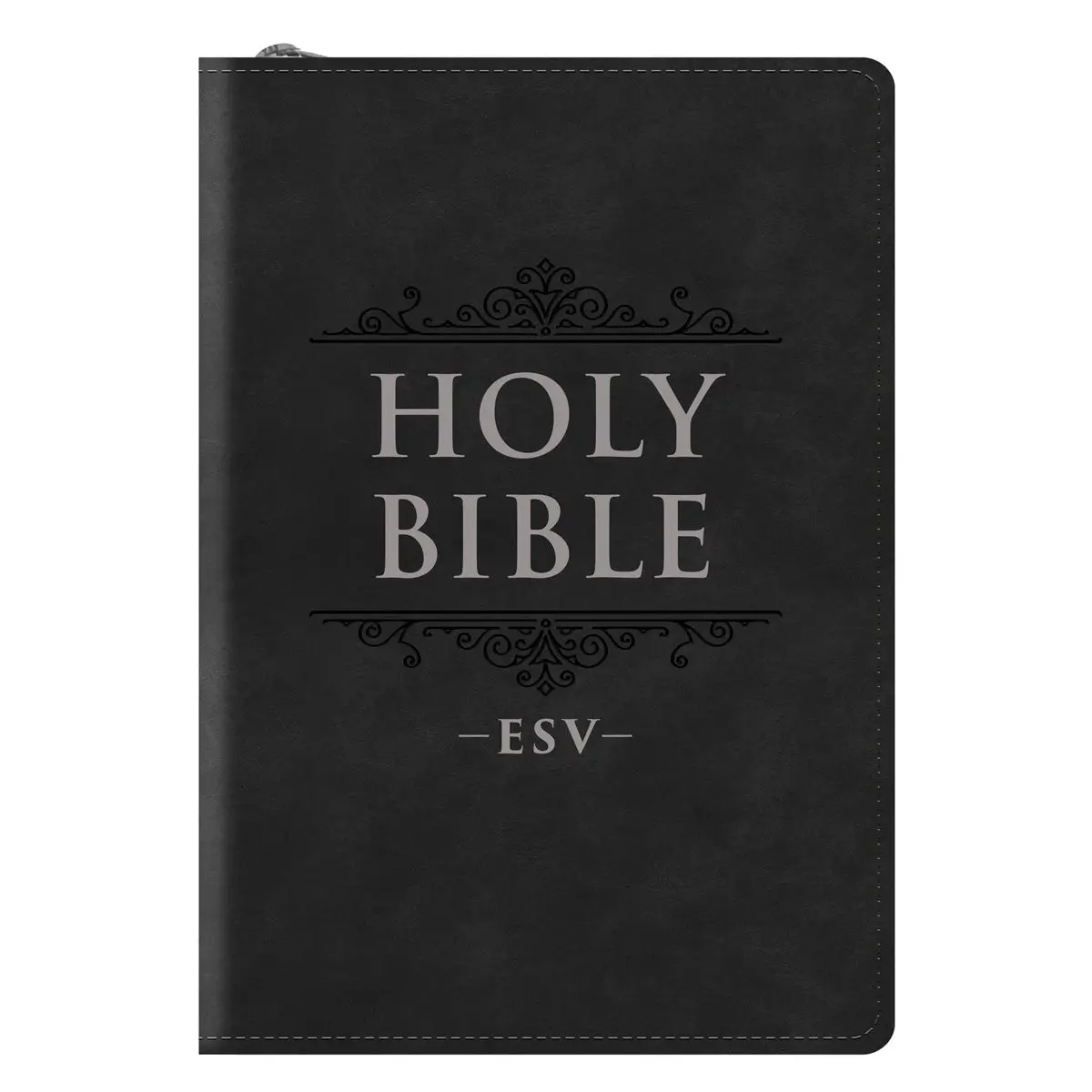 Esv Black Faux Leather Compact Bible With Zip 1
