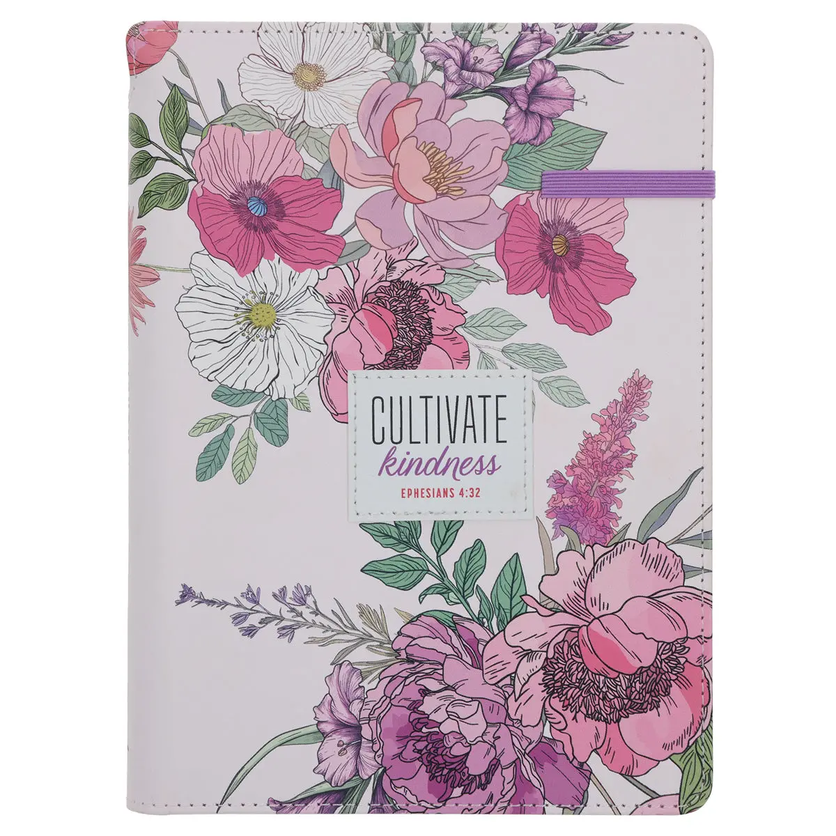 Cultivate Kindness Faux Leather Journal With Pen Holder And Elastic Closure 1