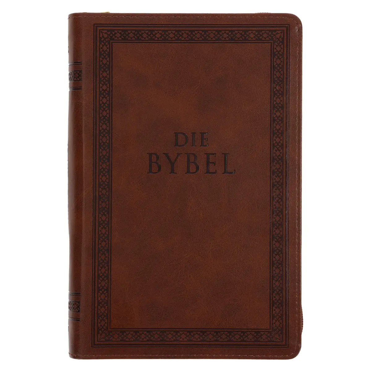 Nlv Taan Bruin Kunsleer Standaard Bybel Met Ritssluiter En Duimgrepe 1
