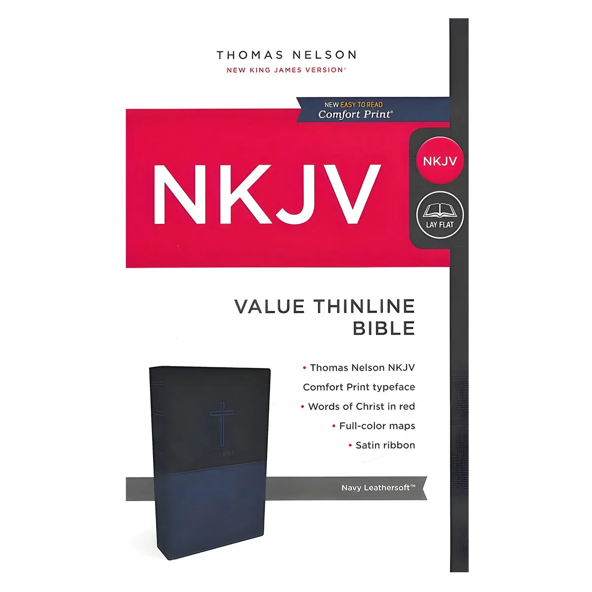 Nkjv Value Thinline Standard Print Red Letter Blue (Comfort Print)(Imitation Leather) 1