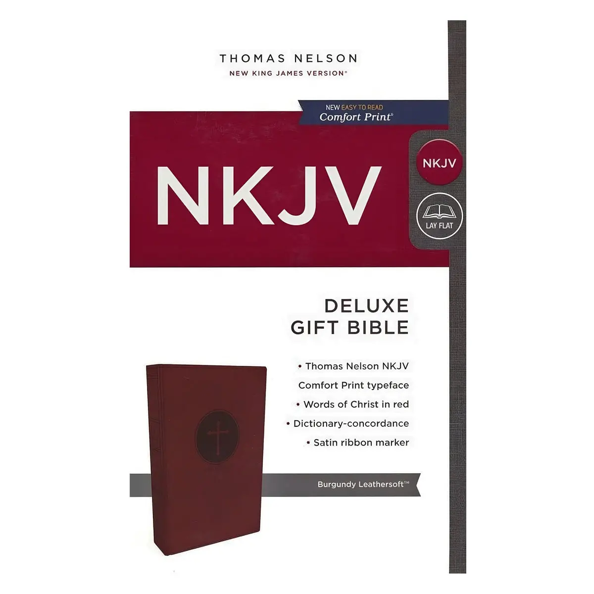Nkjv Deluxe Gift Bible Red Letter Burgundy (Comfort Print)(Imitation Leather) 1