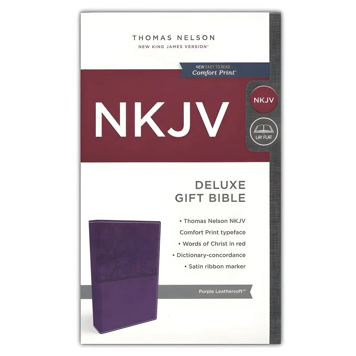 Nkjv Purple Faux Leather Deluxe Gift Bible Red Letter Comfort Print 1