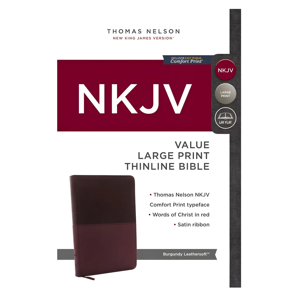 Nkjv Value Thinline Large Print Red Letter Burgundy (Comfort Print)(Imitation Leather) 1