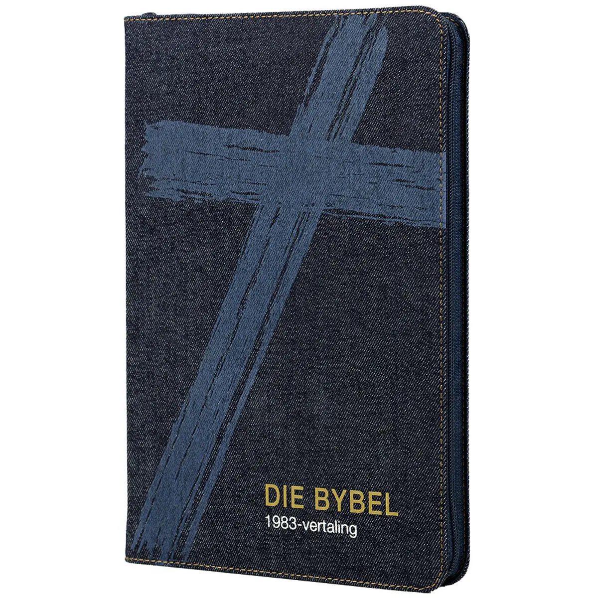 Afrikaans 1983 Vertaling Hardeband Denim Bybel Met Ritssluiter 1