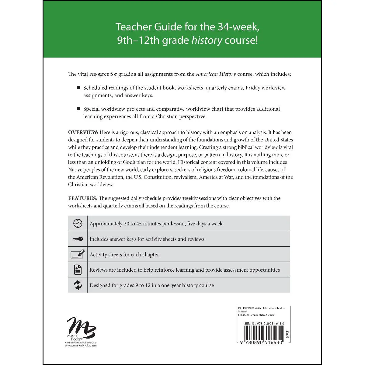 American History Teacher Guide: Observations And Assessments (Paperback) 2