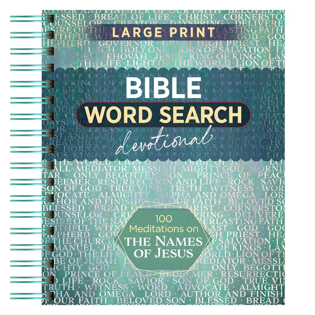 Bible Word Search Devotional: 100 Meditations On The Names Of Jesus Large Print Sb 1