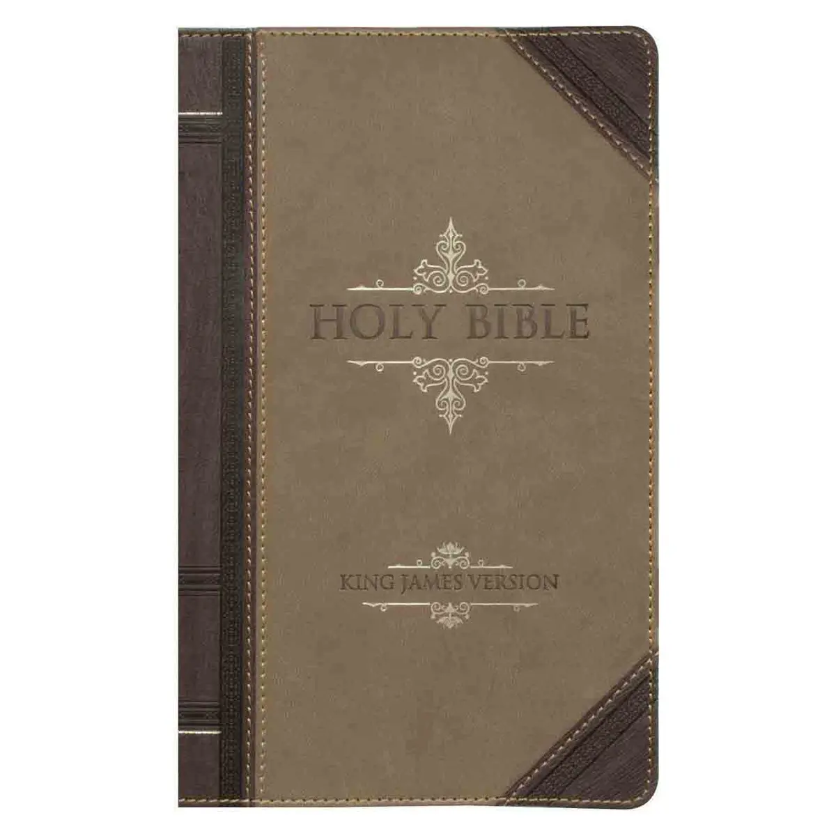 Kjv Tan & Brown Faux Leather Standard Bible Giant Print Red Letter 1
