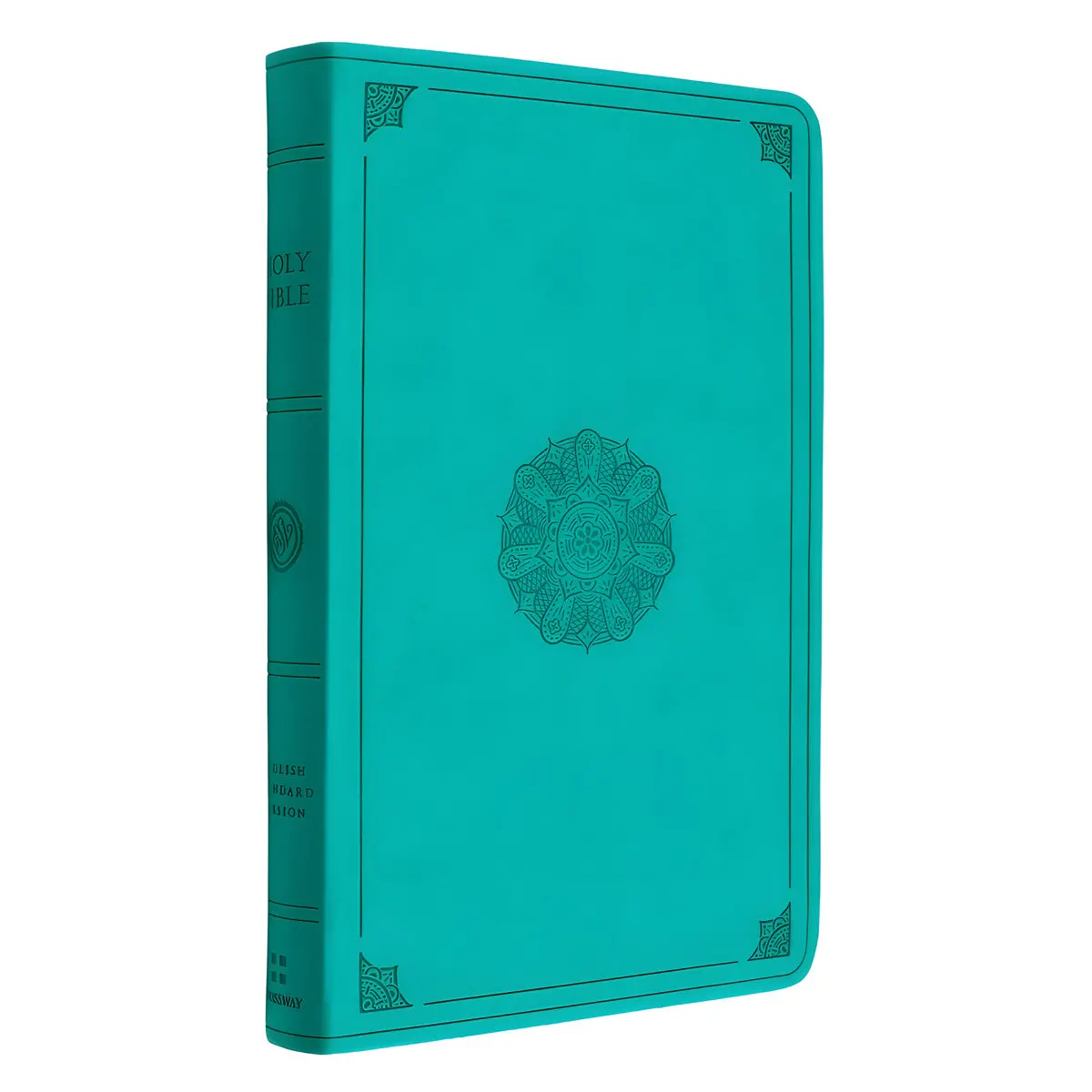 Esv Turquoise Emblem Design Imitation Leather Value Thinline Bible Large Print 2