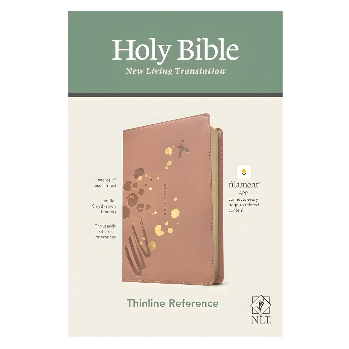 Nlt Brushed Pink Imitation Leather Filament Thinline Reference Bible 1