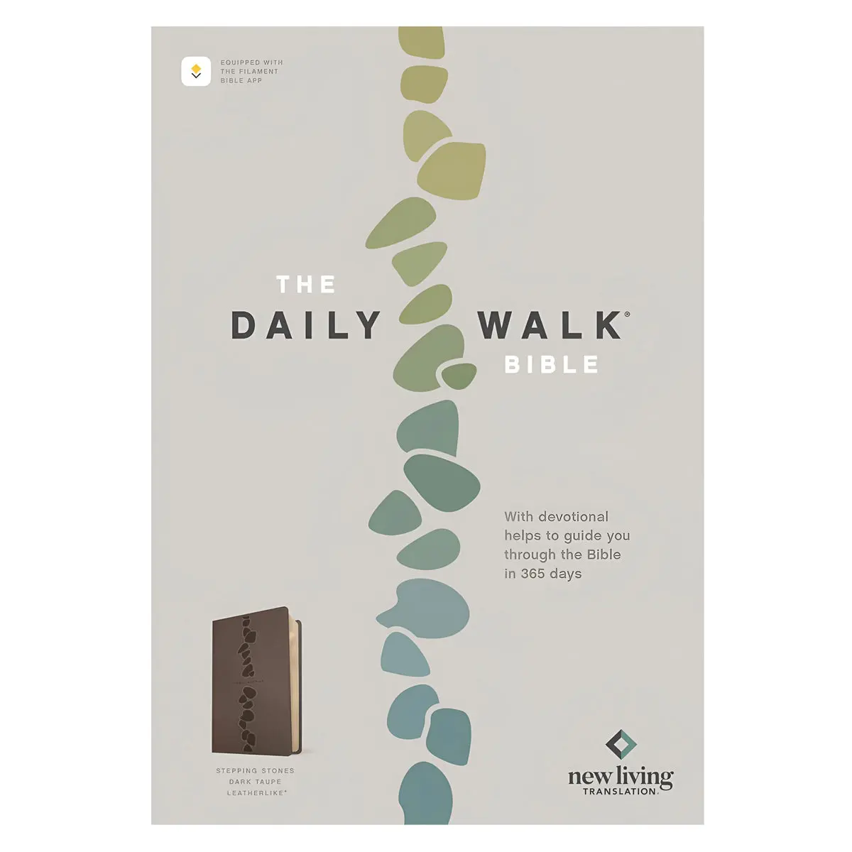 Nlt Stepping Stones Dark Taupe Imitation Leather Filament Daily Walk Bible 1