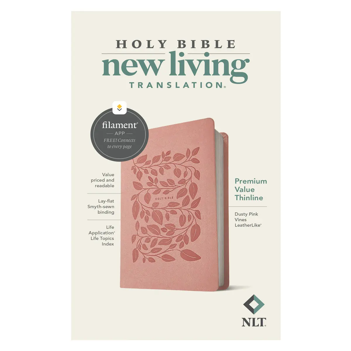 Nlt Dusty Pink Imitation Leather Filament Premium Value Thinline Bible 1