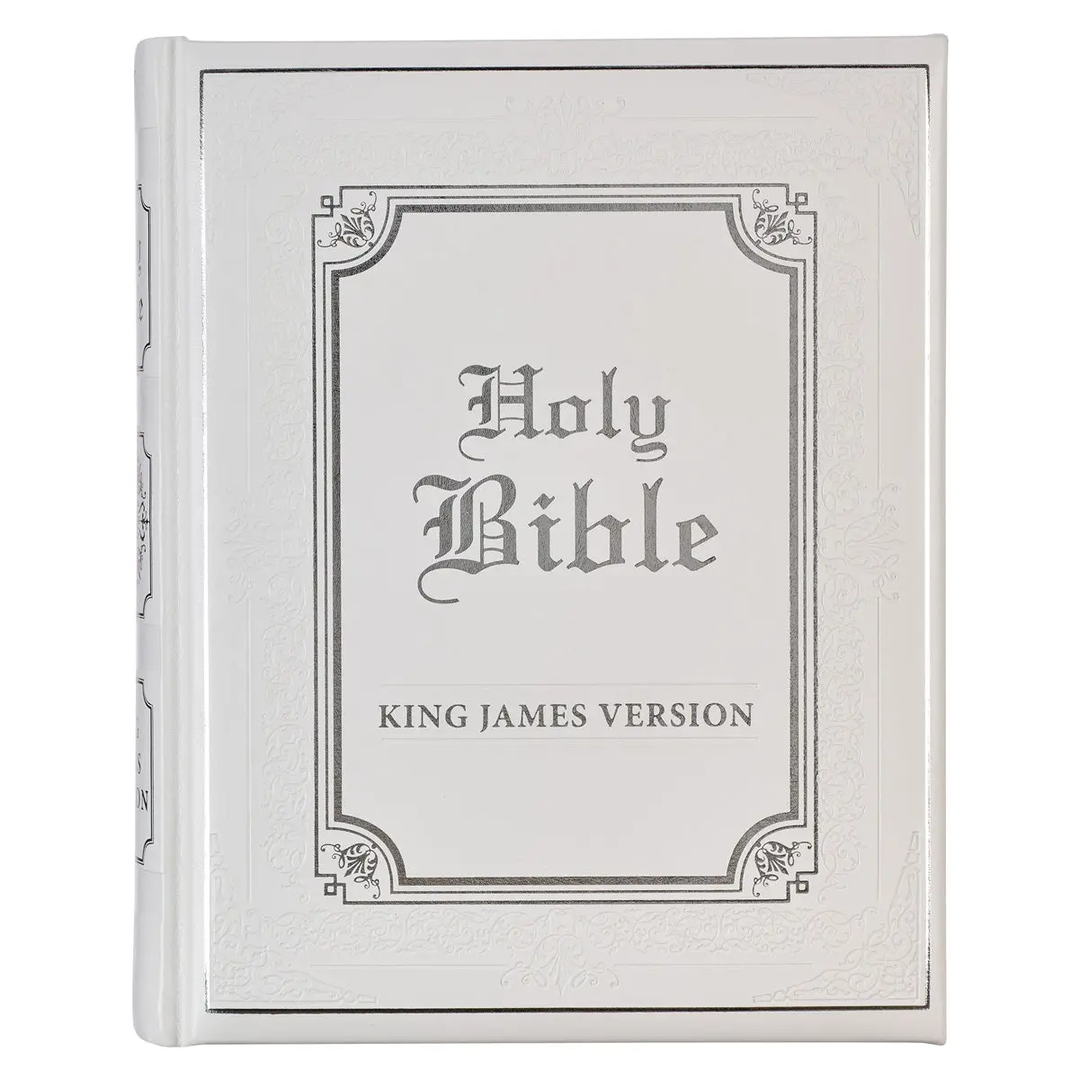 Kjv White Faux Leather Family Bible Double Column Format 1