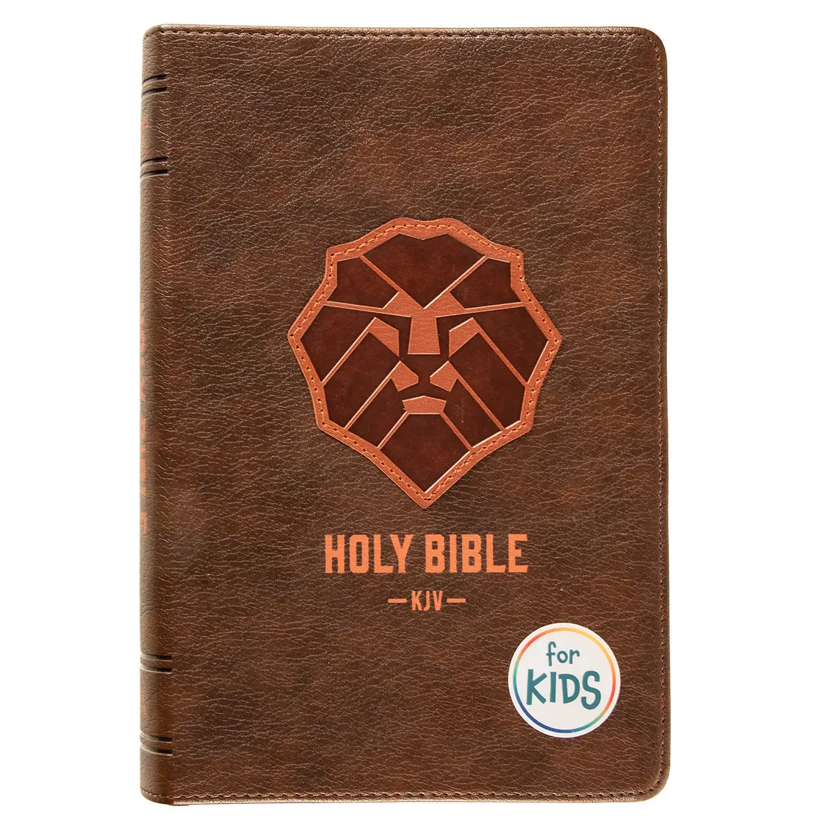 Kjv Brown Lion Faux Leather Flexcover Kids Bible Large Print 1