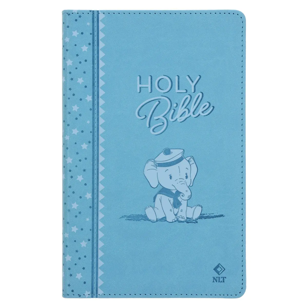 Nlt Blue Elephant Flexcover Faux Leather Baby Bible For Boys 1