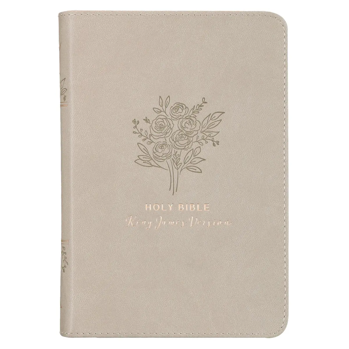Kjv Taupe Faux Leather Compact Bible 1