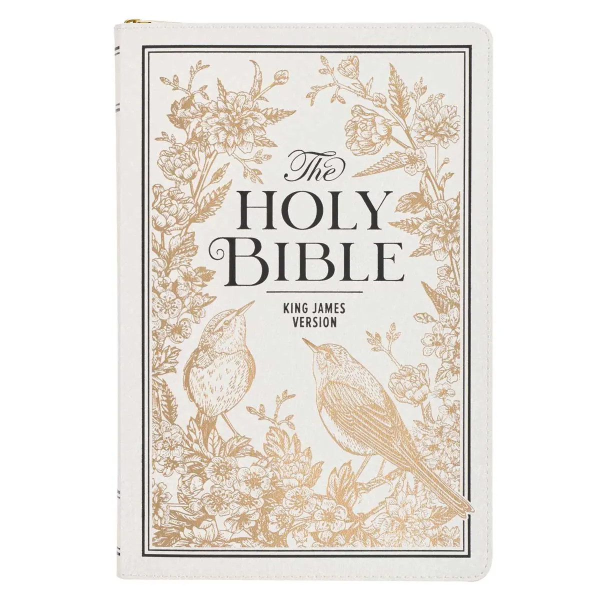 Kjv White And Gold Thinline Bible Large Print Bible With Zip 1