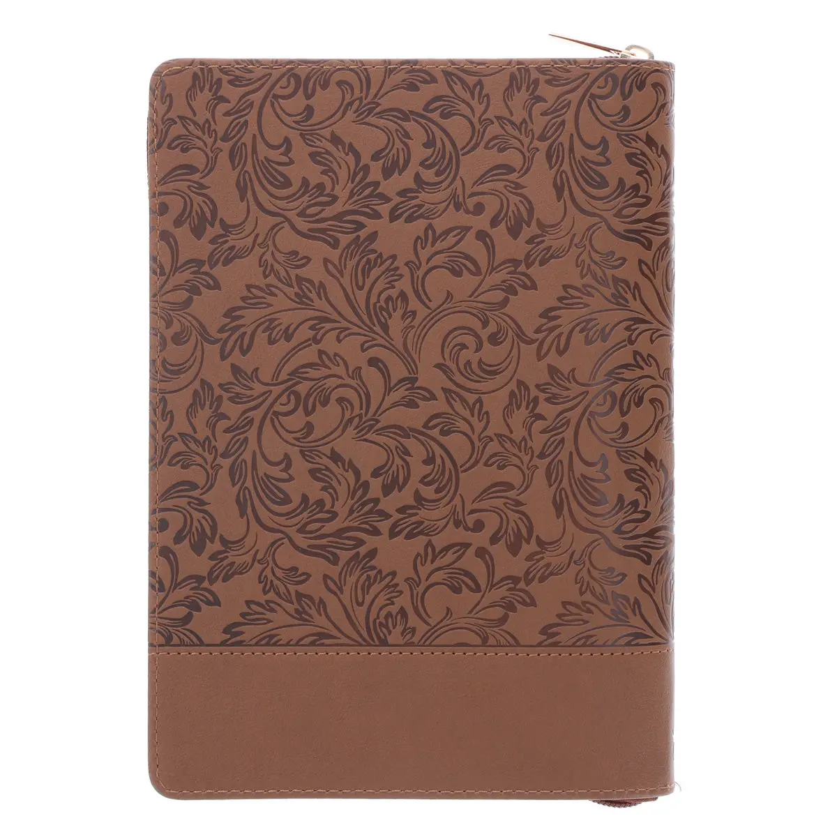 I Can Do All Things Through Him Brown Faux Leather Journal With Zipped Closure 2