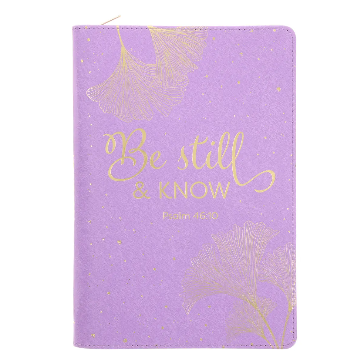 Be Still And Know Orchid Faux Leather Journal With Zipped Closure 1