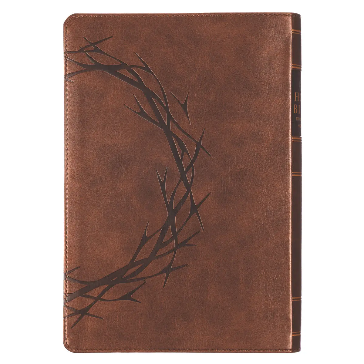 Kjv Brown Crown Of Thorns Faux Leather Giant Print Full-Size Bible 2