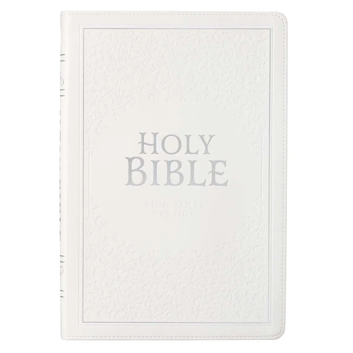Kjv White Faux Leather Thinline Large Print Bible With Thumb Indexing 1