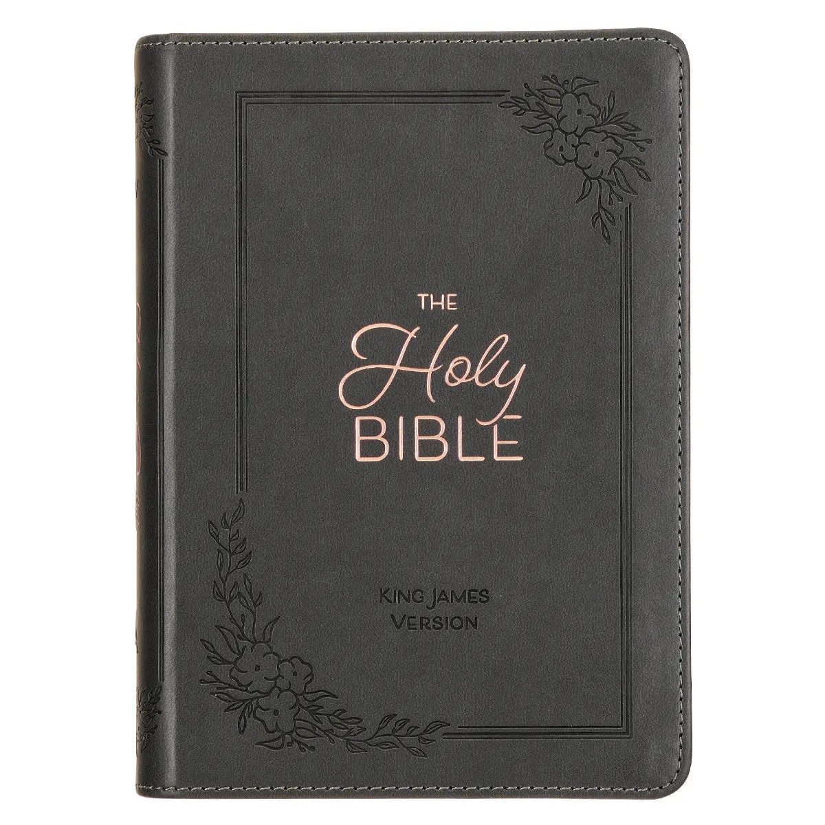 Kjv Charcoal Faux Leather Compact Bible Large Print 1