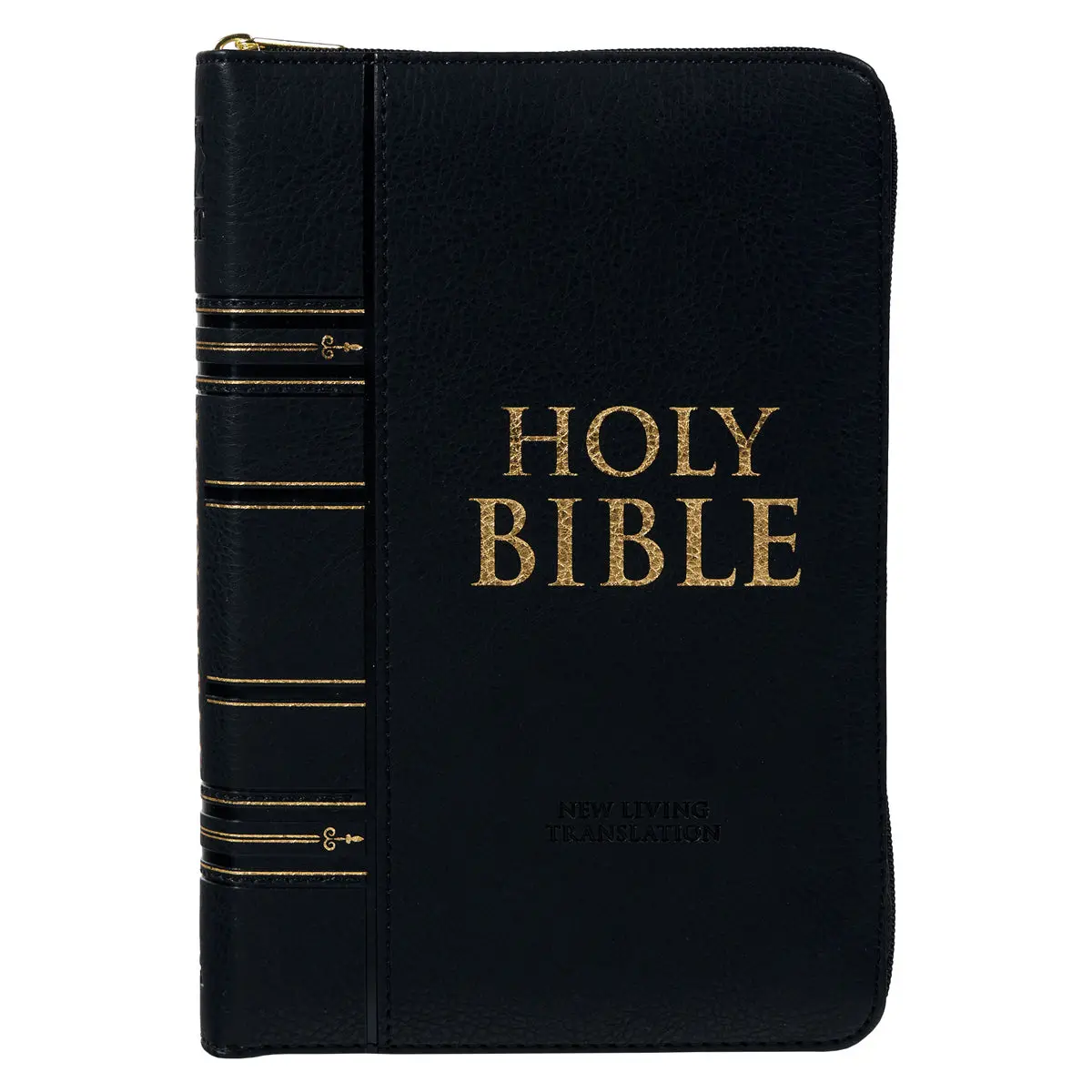 Nlt Black Faux Leather Flexcover Compact Bible With Zip 1