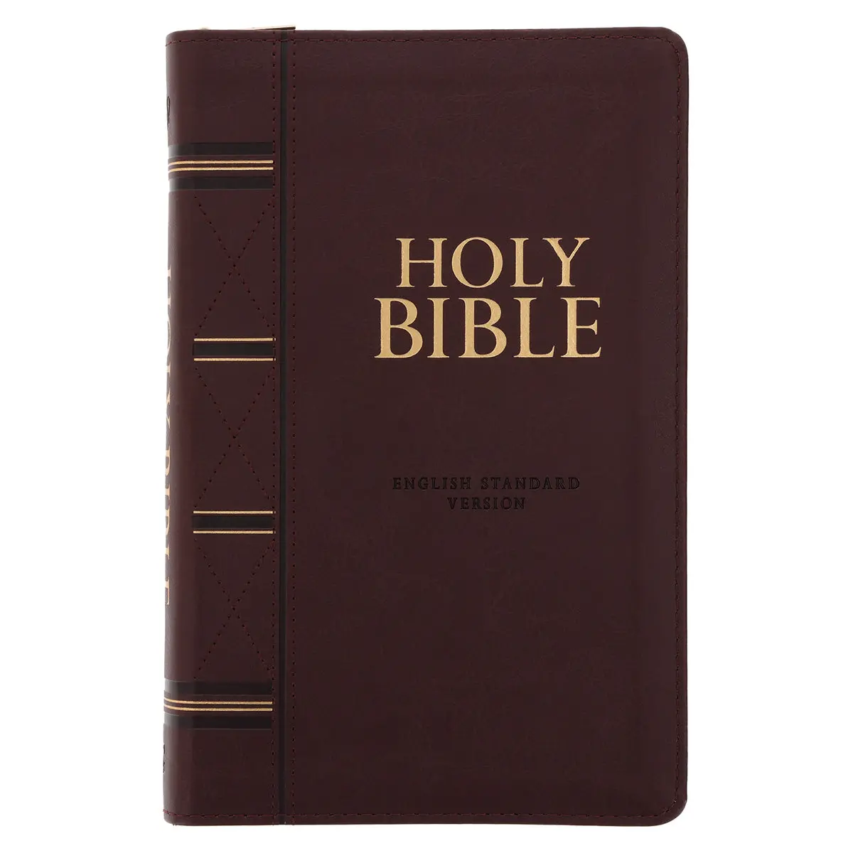 Esv Dark Brown Faux Leather Standard Bible Thumb Indexed With Zip 1
