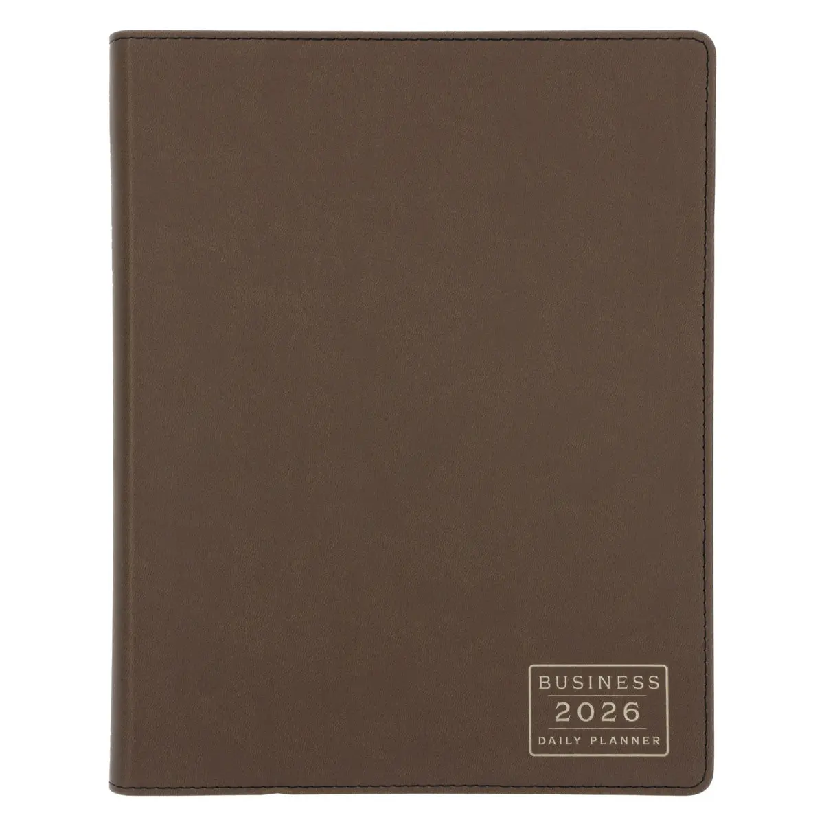 2026 A4 Business Diary - Daily Planner - Architecture Lines Brown - Imitation Leather 1