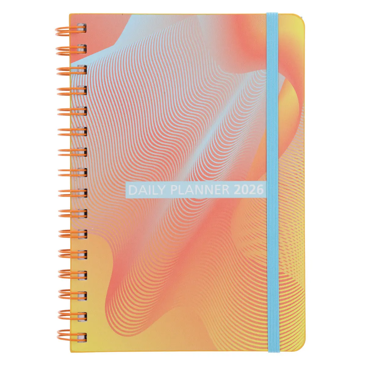 2026 A5 Diary - Daily Planner - Yellow And Orange - Wirebound 1