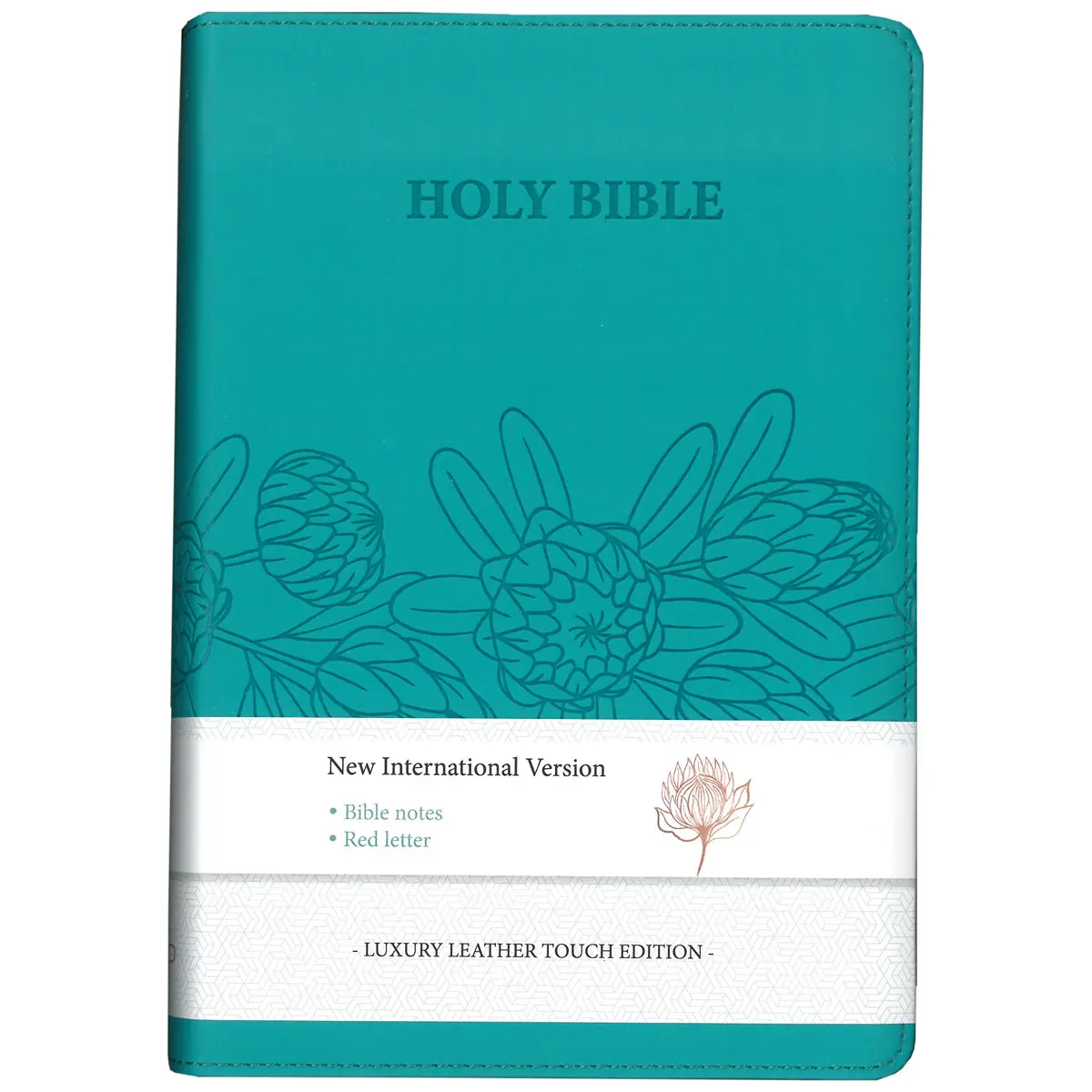 Niv Sea Green Protea Imitation Leather Compact Holy Bible Red Letter 1