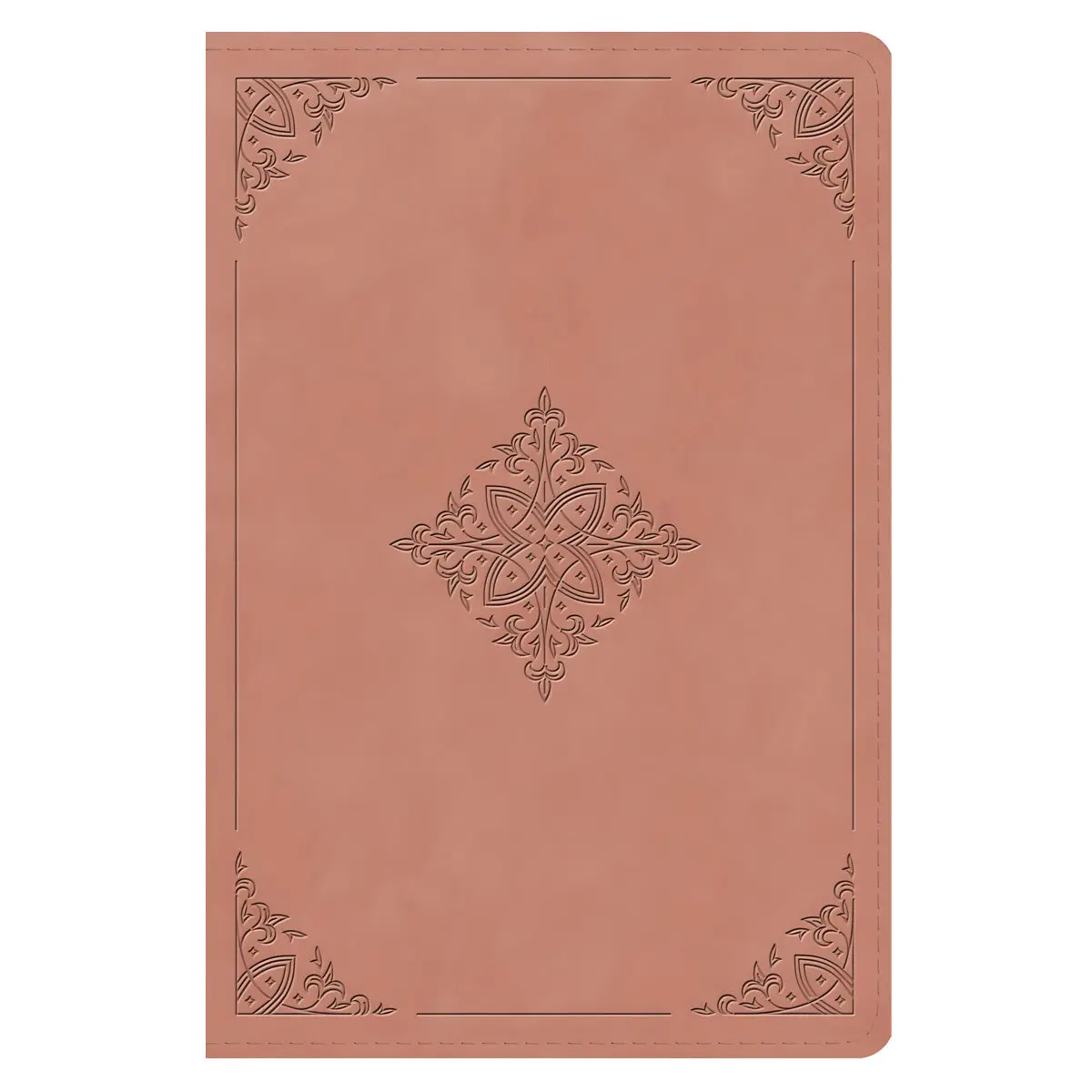 Esv Blush Rose Fleur-De-Lis Design Imitation Leather Personal Size Study Bible 1