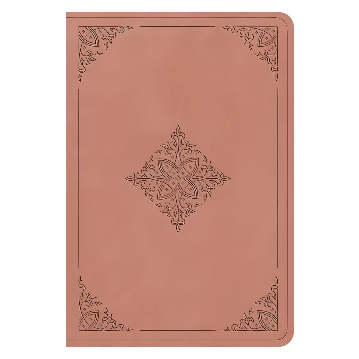 Esv Blush Rose Fleur-De-Lis Design Imitation Leather Value Compact Bible Large Print 1