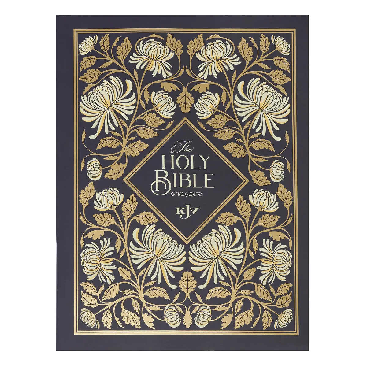 Kjv Navy Floral Paperback Outreach Bible 1