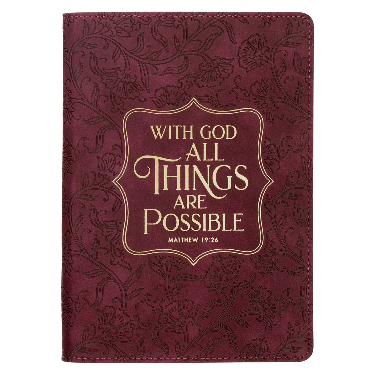 With God All Things Are Possible Faux Leather Journal 1