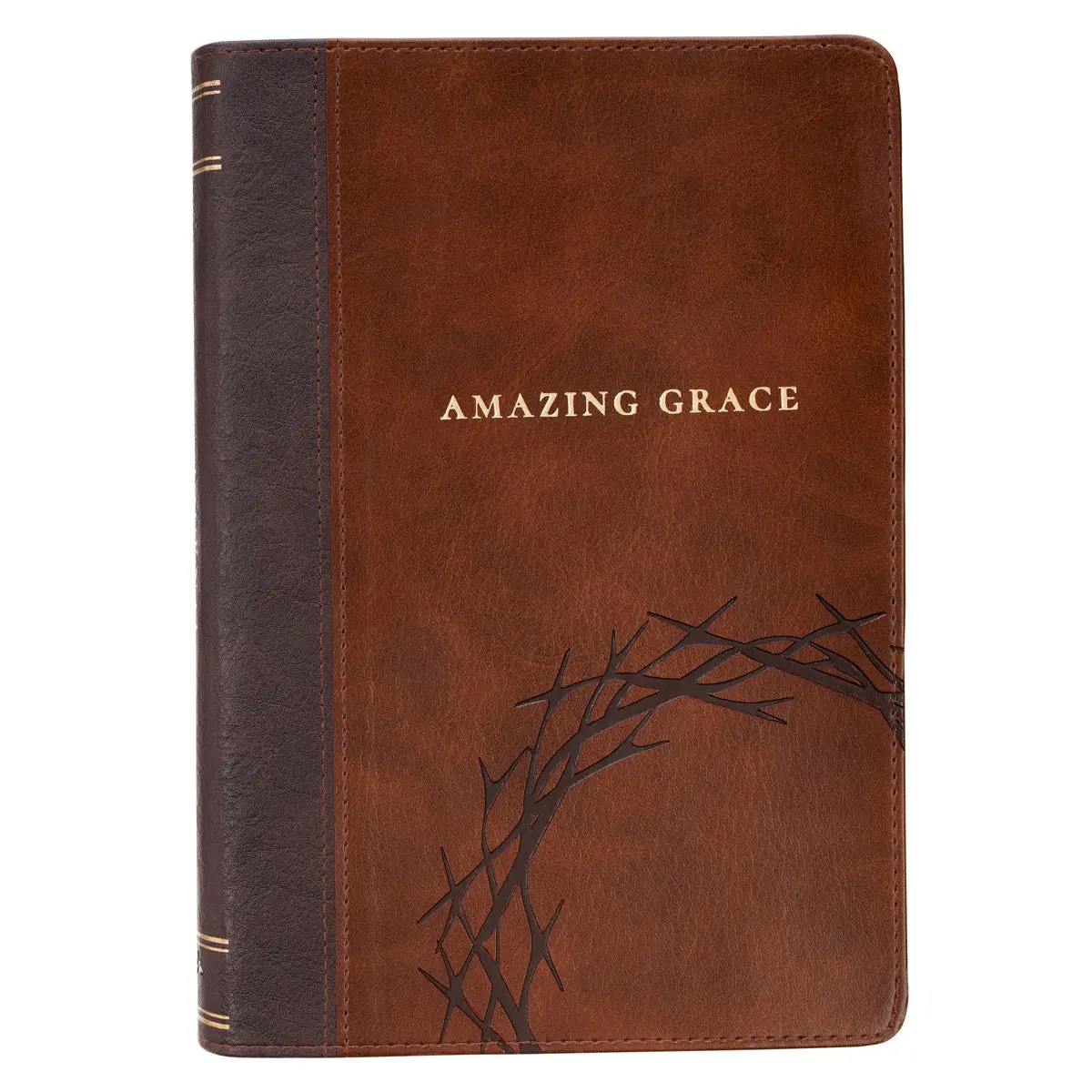 Amazing Grace Crown Of Thorns Two-Tone Brown Faux Leather Journal 1