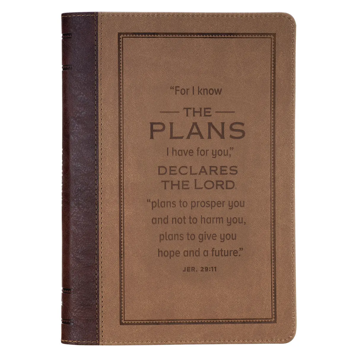 I Know The Plans Brown Faux Leather Journal With Zipped Closure 1