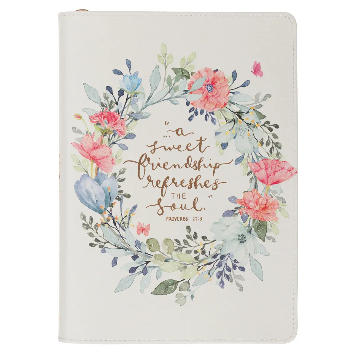 A Sweet Friendship Refreshes The Soul Faux Leather Journal With Zipped Closure 1